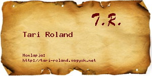 Tari Roland névjegykártya